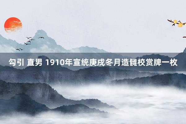 勾引 直男 1910年宣统庚戌冬月造雠校赏牌一枚