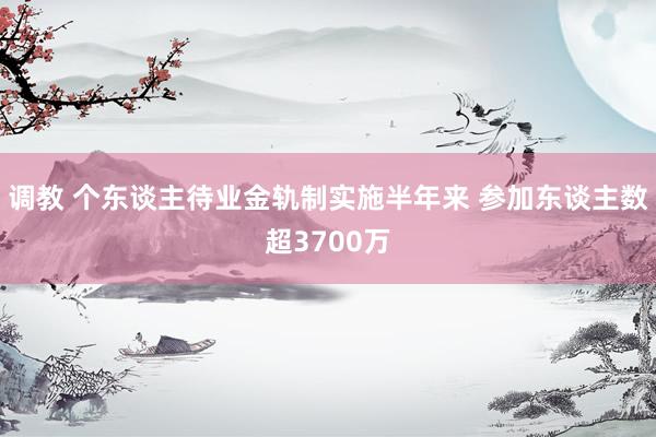 调教 个东谈主待业金轨制实施半年来 参加东谈主数超3700万