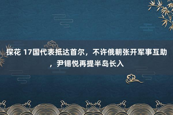 探花 17国代表抵达首尔，不许俄朝张开军事互助，尹锡悦再提半岛长入