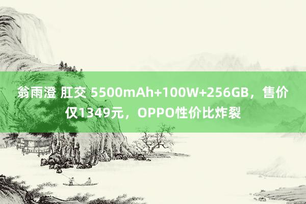 翁雨澄 肛交 5500mAh+100W+256GB，售价仅1349元，OPPO性价比炸裂