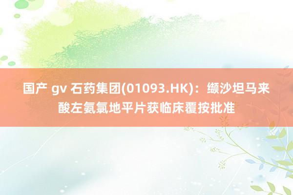 国产 gv 石药集团(01093.HK)：缬沙坦马来酸左氨氯地平片获临床覆按批准