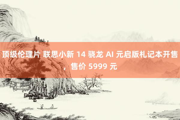 顶级伦理片 联思小新 14 骁龙 AI 元启版札记本开售，售价 5999 元