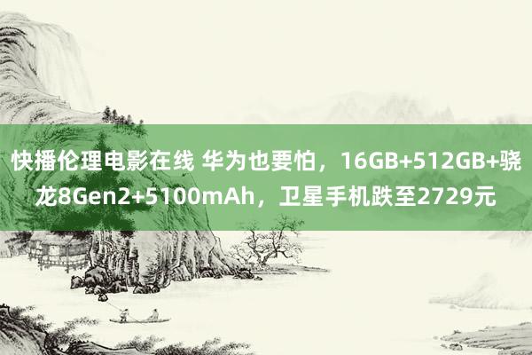 快播伦理电影在线 华为也要怕，16GB+512GB+骁龙8Gen2+5100mAh，卫星手机跌至2729元