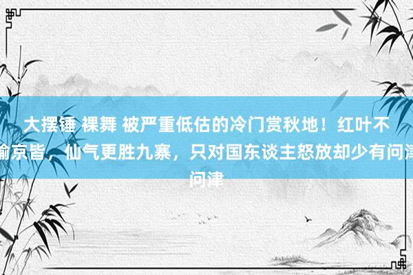 大摆锤 裸舞 被严重低估的冷门赏秋地！红叶不输京皆，仙气更胜九寨，只对国东谈主怒放却少有问津