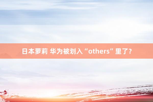 日本萝莉 华为被划入“others”里了？