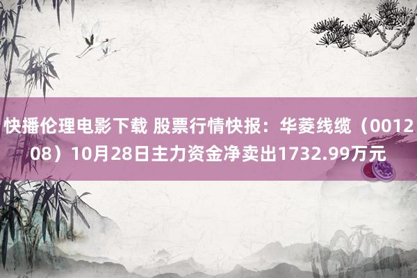 快播伦理电影下载 股票行情快报：华菱线缆（001208）10月28日主力资金净卖出1732.99万元