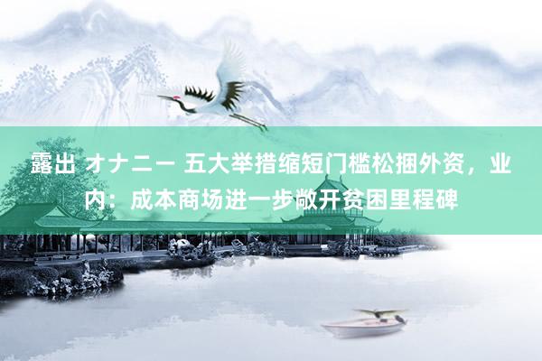 露出 オナニー 五大举措缩短门槛松捆外资，业内：成本商场进一步敞开贫困里程碑