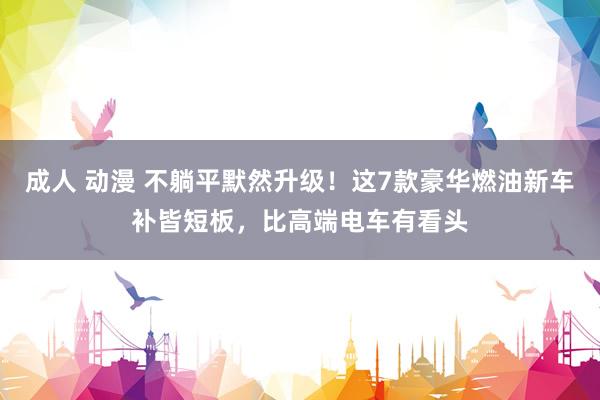 成人 动漫 不躺平默然升级！这7款豪华燃油新车补皆短板，比高端电车有看头