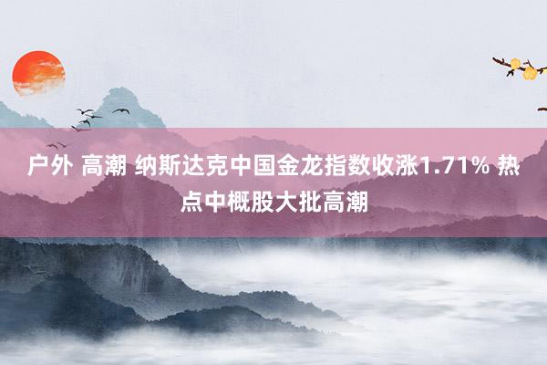 户外 高潮 纳斯达克中国金龙指数收涨1.71% 热点中概股大批高潮