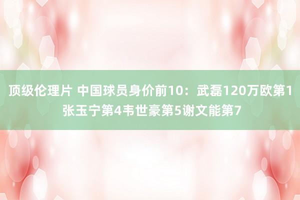 顶级伦理片 中国球员身价前10：武磊120万欧第1 张玉宁第4韦世豪第5谢文能第7