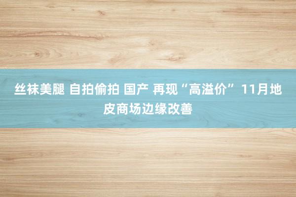 丝袜美腿 自拍偷拍 国产 再现“高溢价” 11月地皮商场边缘改善