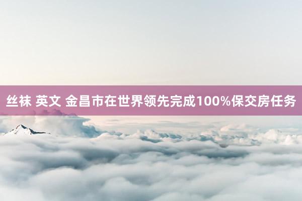 丝袜 英文 金昌市在世界领先完成100%保交房任务