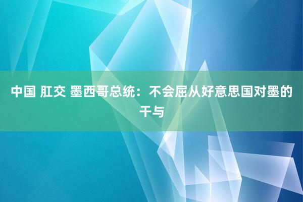 中国 肛交 墨西哥总统：不会屈从好意思国对墨的干与