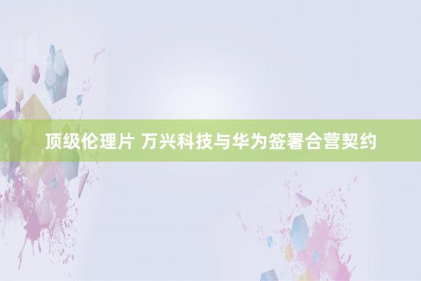 顶级伦理片 万兴科技与华为签署合营契约