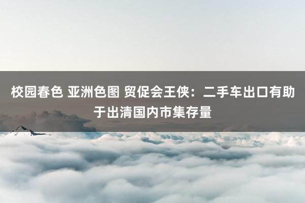 校园春色 亚洲色图 贸促会王侠：二手车出口有助于出清国内市集存量