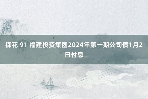 探花 91 福建投资集团2024年第一期公司债1月2日付息