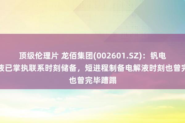 顶级伦理片 龙佰集团(002601.SZ)：钒电板电解液已掌执联系时刻储备，短进程制备电解液时刻也曾完毕蹧蹋