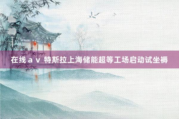 在线ａｖ 特斯拉上海储能超等工场启动试坐褥