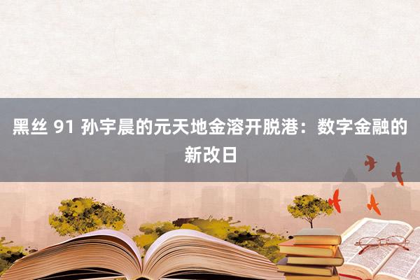 黑丝 91 孙宇晨的元天地金溶开脱港：数字金融的新改日