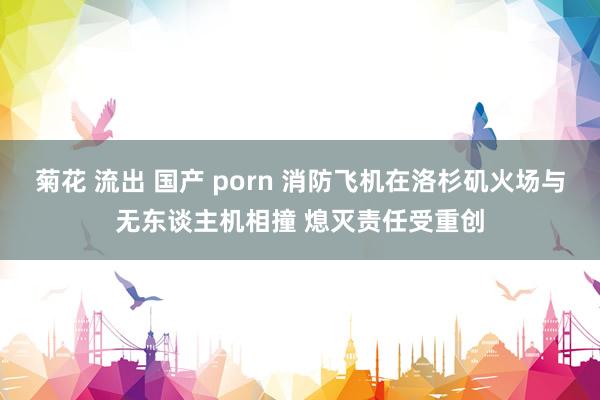 菊花 流出 国产 porn 消防飞机在洛杉矶火场与无东谈主机相撞 熄灭责任受重创