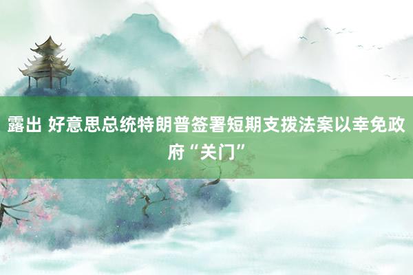 露出 好意思总统特朗普签署短期支拨法案以幸免政府“关门”